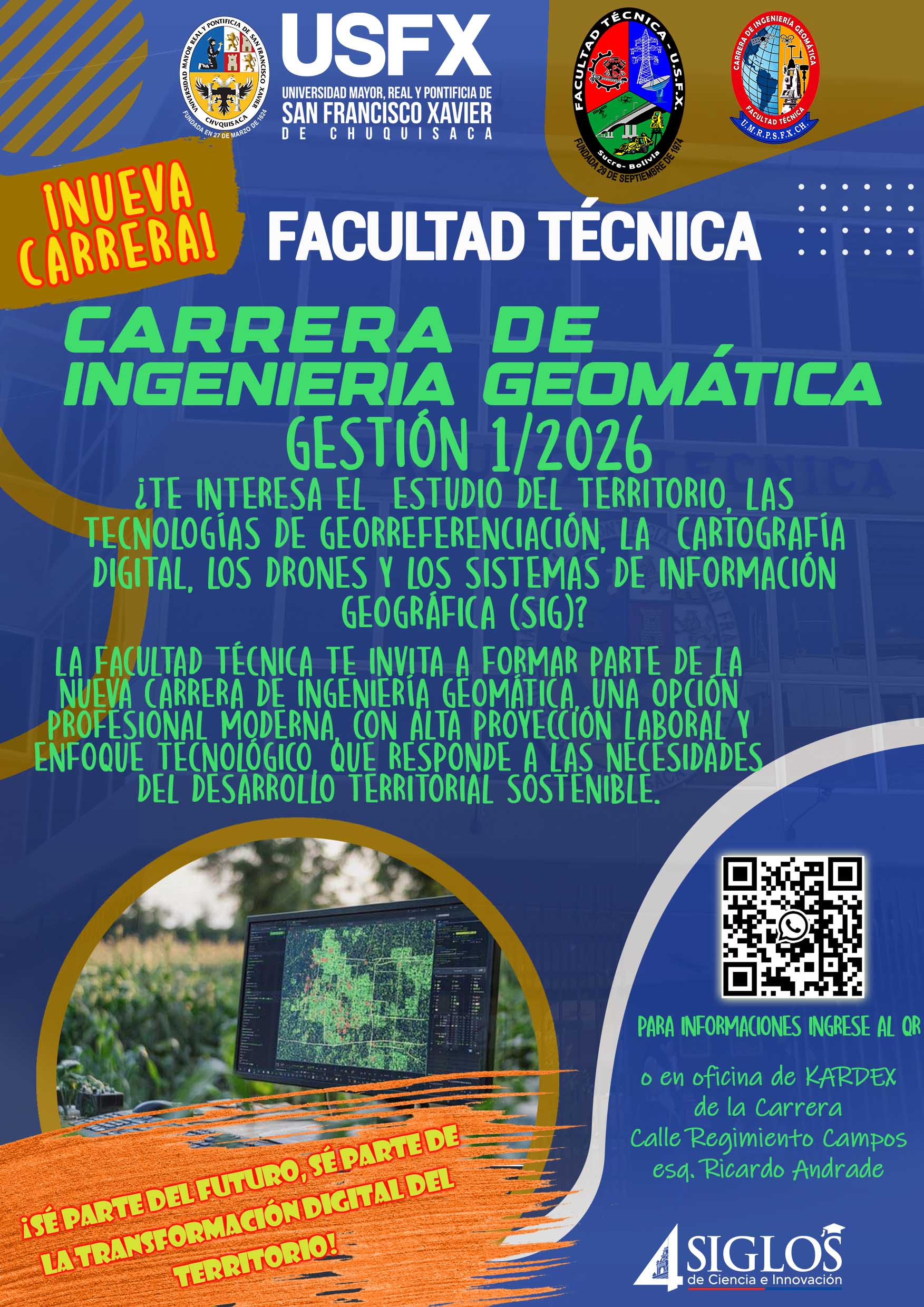 NUEVA CARRERA: INGENIERÍA GEOMÁTICA – FACULTAD TÉCNICA USFX