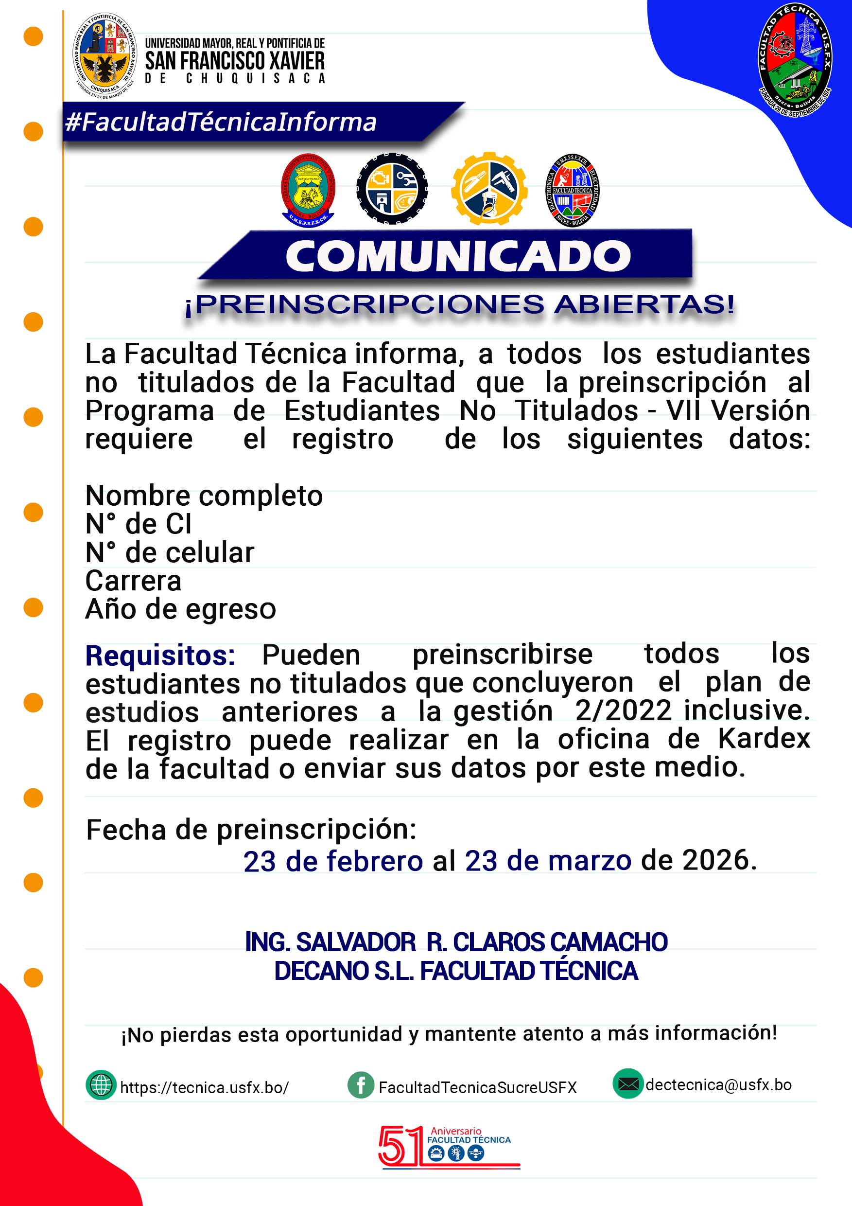 Preinscripciones PGAENT 2026