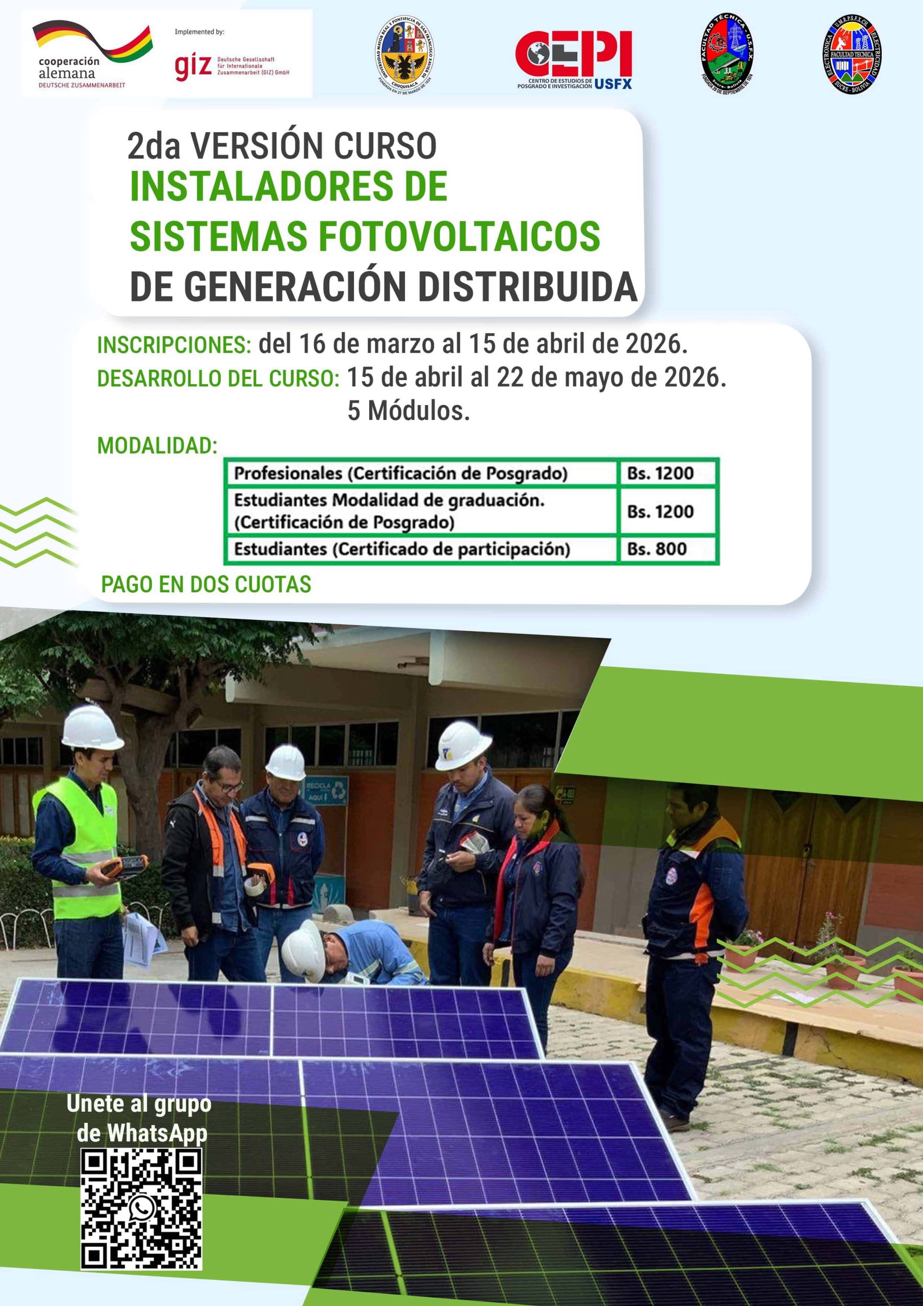 Curso de Instaladores de Sistemas Fotovoltaicos de Generación Distribuida 2da versión